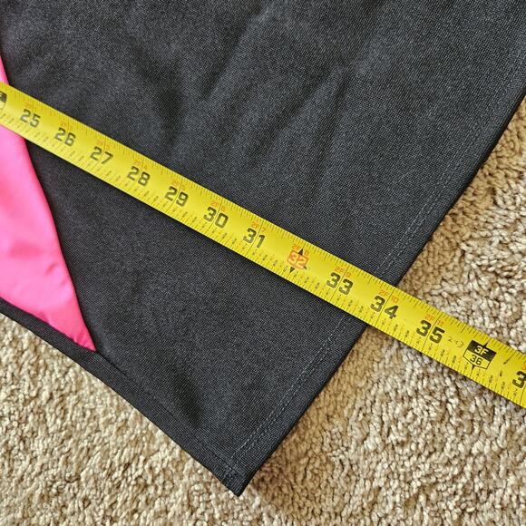 Vtg Y2K 90s Deb Mini Dress Size L One Shoulder Pink Black Bodycon Party HOCO - Picture 8 of 9